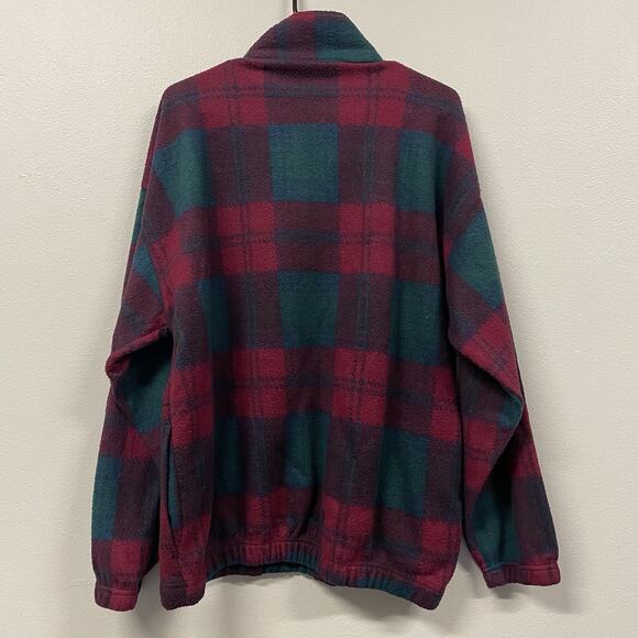 Vintage 90s Jerzees 1/4 Zip Sweatshirt Size XL Plaid Arab Emirates - Picture 5 of 7